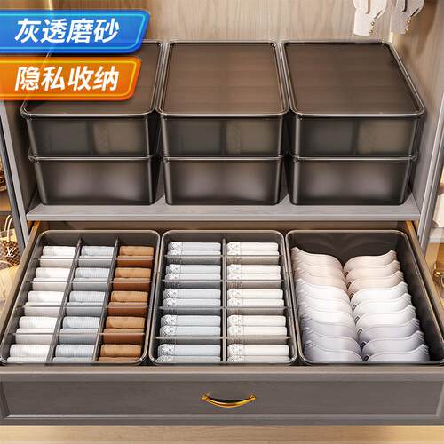 Japanese-style transparent underwear and sock organizer, a 3