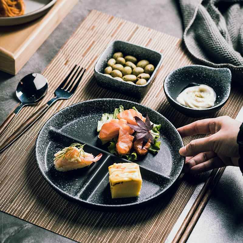 三格分格餐盘分隔减脂专用家用月子餐具一人食大人食堂打饭快餐盘