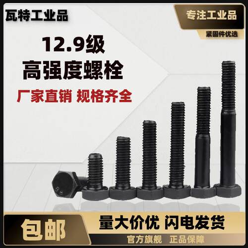 12.9级外六角螺栓 淬黑 GB5783/GB5782 M6~M27 盒装