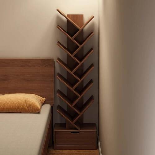 实木生态板树形书SJ000535架落地客厅柜靠置物架一体收墙家用简易