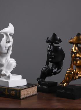 工厂沉默是金摆件客厅家居酒柜装饰办公室模型工艺品书架树脂