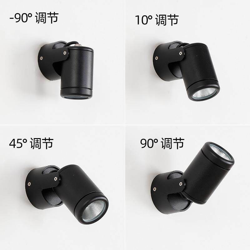 墙壁led明装射灯户外防水投射灯门头招牌可调角度店铺墙壁投光灯