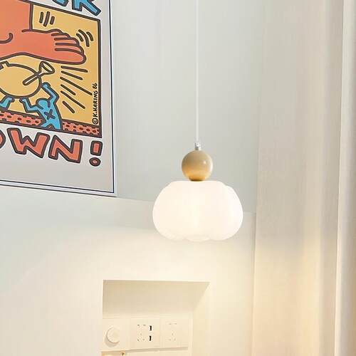 法式关中351古风小卧室床头吊灯升胡桃木降纹走廊过道玄复古南瓜