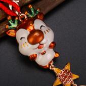 高档雅芬妮一路平安汽内后视镜挂饰件装 生日圣诞节日礼物车男 饰