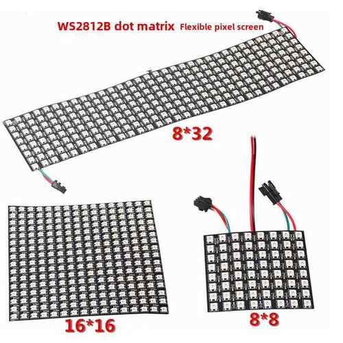 Led柔性全彩像素屏WsBSkB点阵Rgb屏软屏XX*