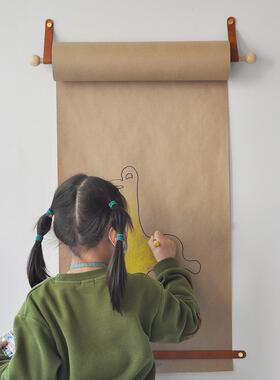 壁挂墙壁装饰手绘留言板卷筒卫生纸卷轴菜单黑板DIY墙面画 画板儿
