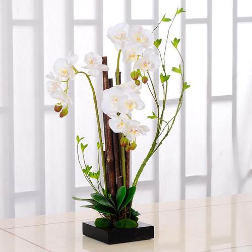 小ALX批装制作量仿真感蝴蝶兰花艺紫竹饰摆设摆件假花手客厅桌面