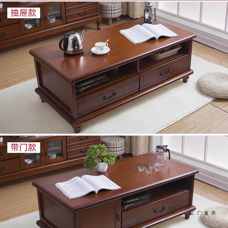 实木茶几餐桌两用现代简约客厅储物欧式茶几电视柜组合小户型茶桌