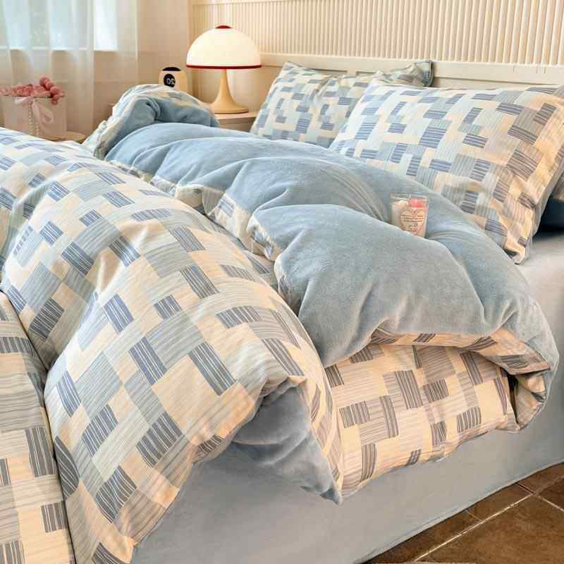 冬季A纯棉全棉B牛奶法兰绒被套单件宿舍单双人加绒被罩珊瑚绒被单