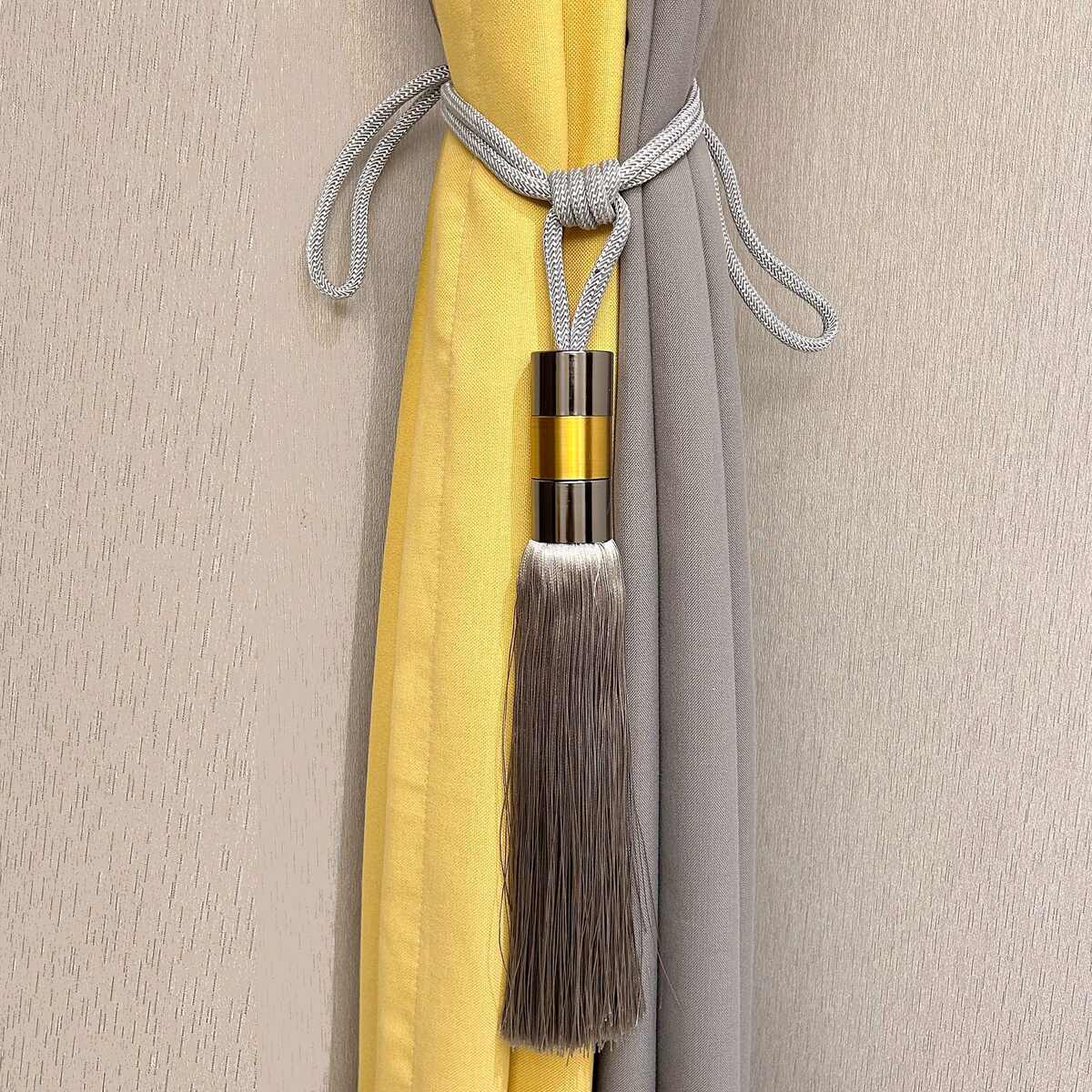 现货供应 欧式简约窗帘流苏装饰绑带挂球 现代绑球绑绳吊穗窗帘扣