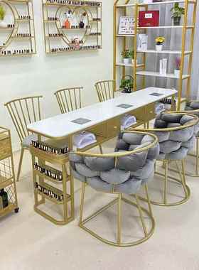 网红轻奢美人甲美睫吸尘器美台BTW双甲套装甲桌子美甲美店桌椅一