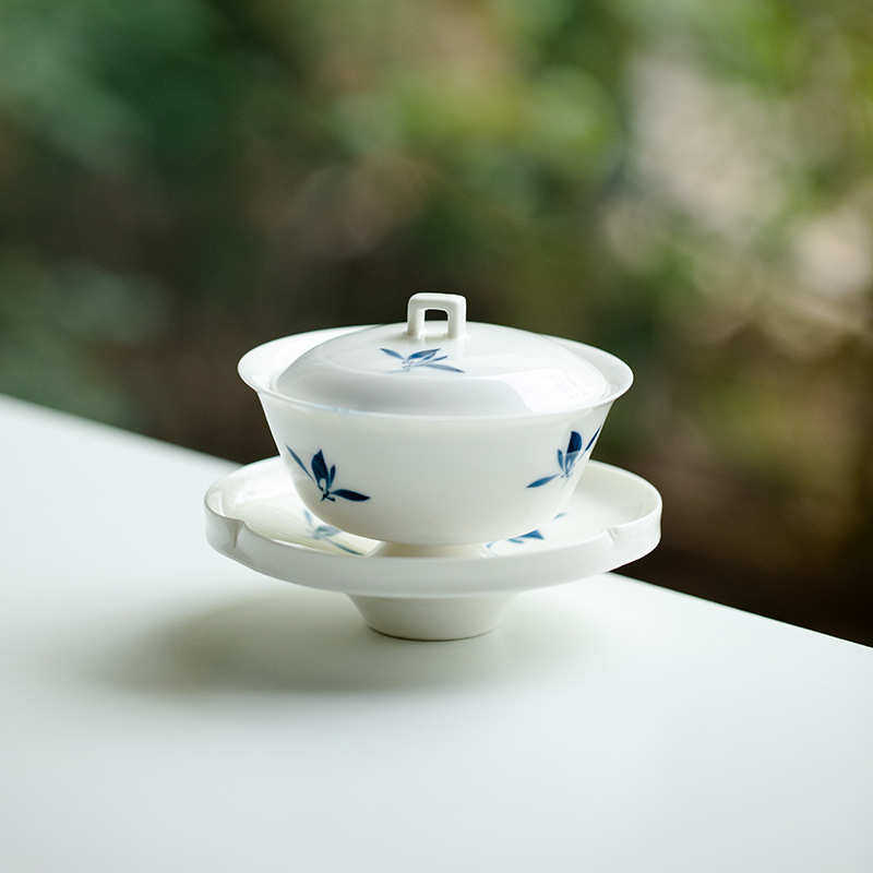 昌朴居纯手绘蝴蝶兰花戒钮三才盖碗泡茶器茶杯家用不烫手单个茶碗,餐饮具,盖碗,淘宝优惠券,粉丝福利购,淘宝优惠卷