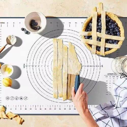 1Pc 40X50CM White and Red Kneading Dough Mat Silicone