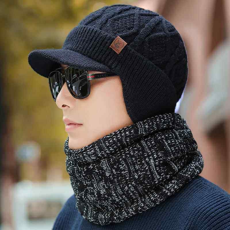 男士秋冬毛线帽加绒保暖针织帽户外鸭舌帽防寒骑车中老年护耳帽子,服饰配件/皮带/帽子/围巾,帽子,淘宝优惠券,粉丝福利购,淘宝优惠卷