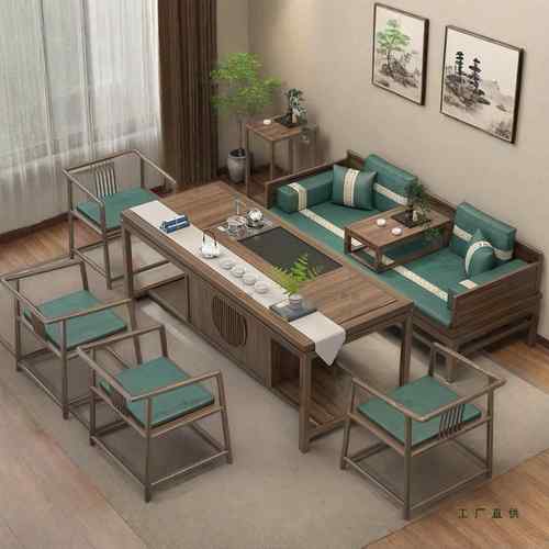 全实木FSN罗汉床老木新中式罗塌汉榻发沙椅床推拉小户型茶桌椅组