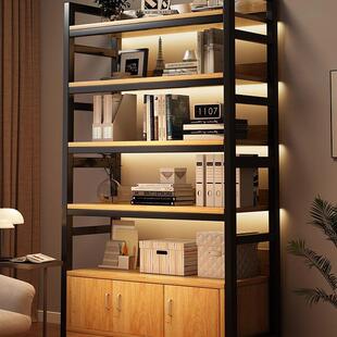 简易书架落地置物架家用书柜展示柜一体靠墙图书馆收纳柜子储物柜