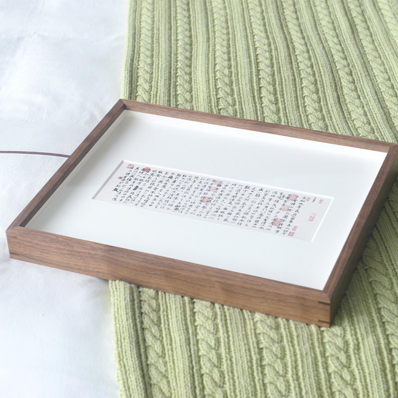 黑胡桃加厚画 画框立体标本中空相框定制装裱实木框diy打印照片挂