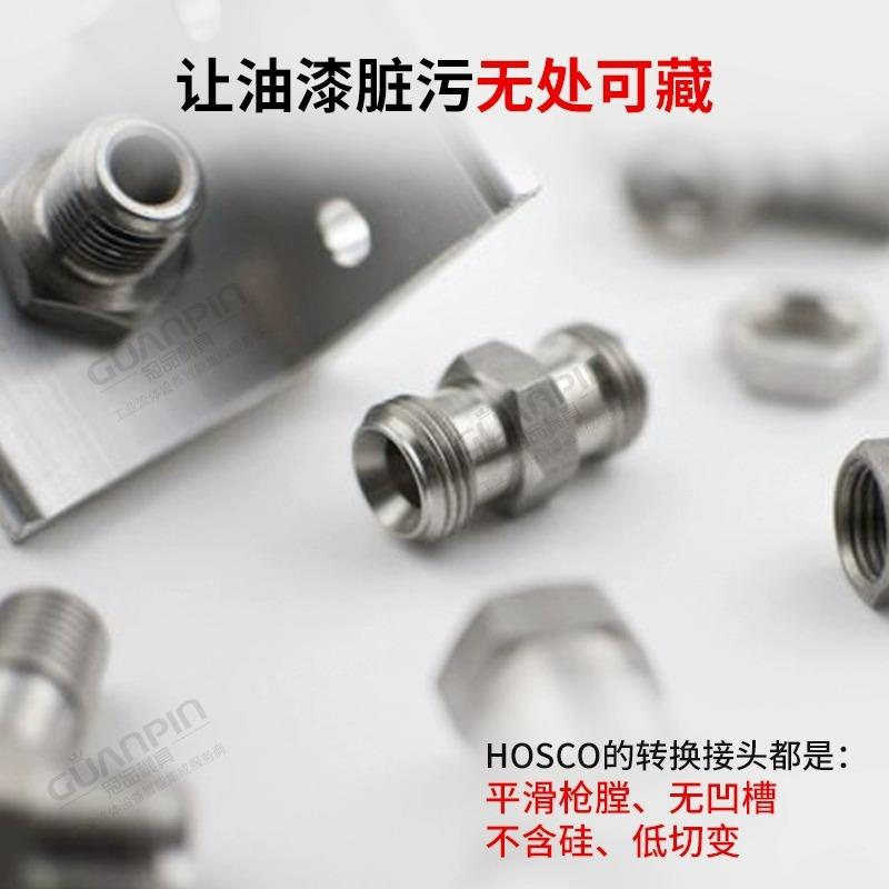 HOSCO涂装系统元件316不锈钢4T-6/6T-6转换接头光滑孔无死角