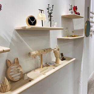 服装店墙鞋架墙字架儿童鞋架实木袋架装饰架鞋店鞋架展示架