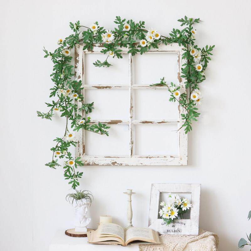 清新小雏菊彷真花藤缠绕遮挡假花墙壁装饰藤蔓植物室内空调管藤条