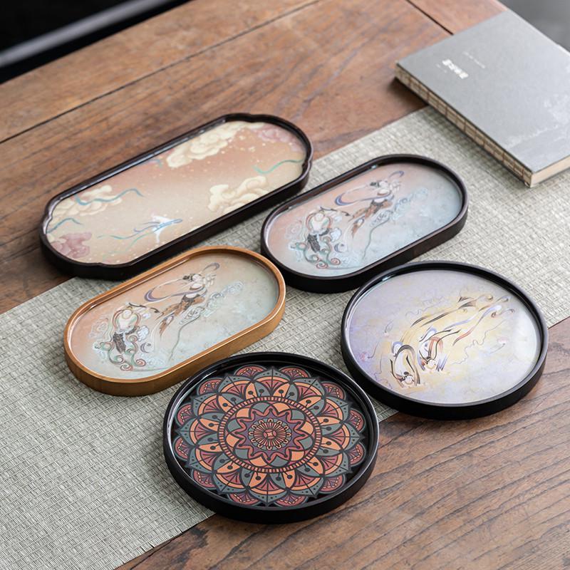 创意敦煌吸水壶承干泡台家用中式养壶托淋壶垫小型茶托盘茶具配件