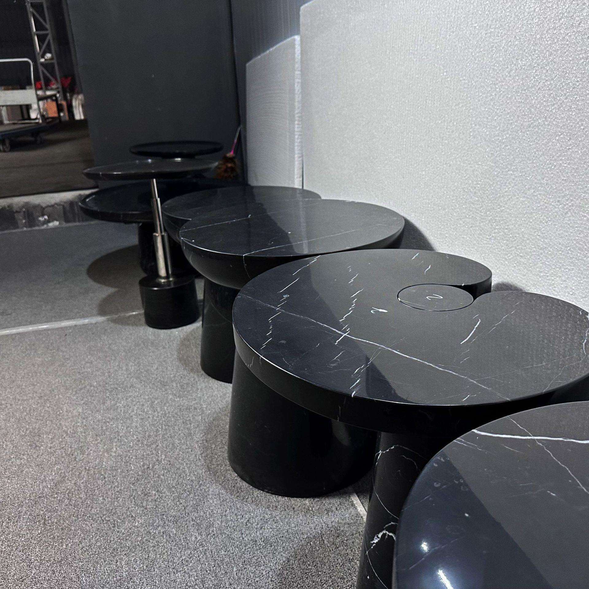 天然大理石茶几餐桌台面边几咖啡厅桌子底座酒店大堂摆件家居装饰