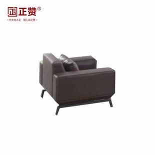 正赞办公沙发现代单人位时尚西皮沙发商务接待会客沙发皮艺沙发F2