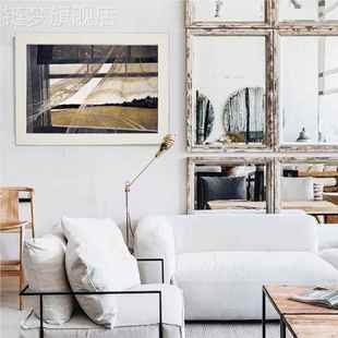 网红厅伽罗生活客挂背画现代风装饰画卧室头床挂画海风景沙发景墙