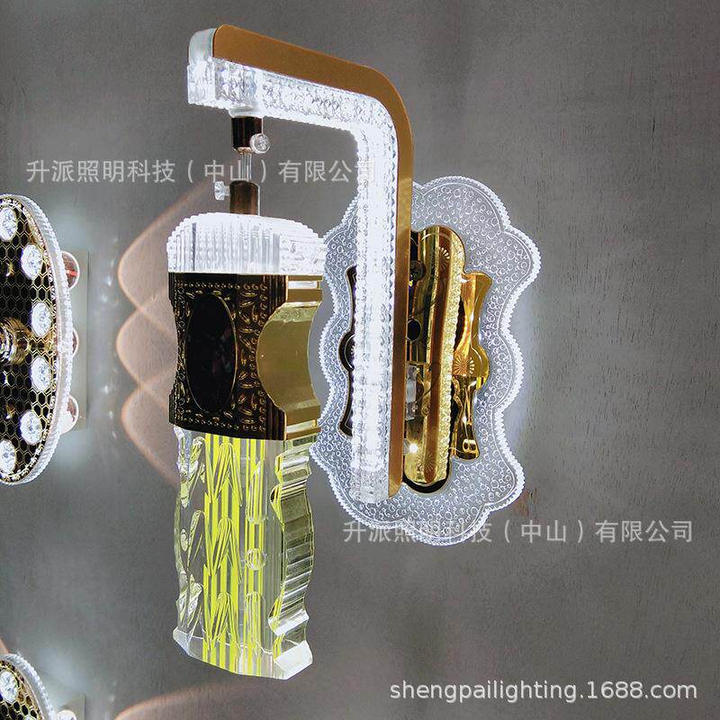 新款亚克力水晶壁灯柱状吊式创意现代简约双色背景墙明装壁灯
