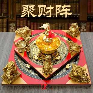 铜聚才阵葫芦龙龟麒麟貔貅金蟾聚ba盆葫芦四神兽客厅店铺招才摆件