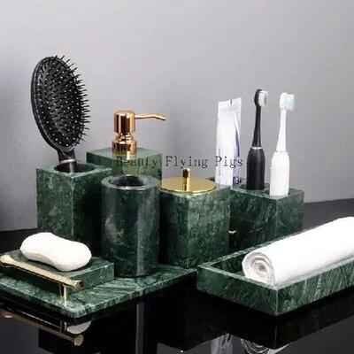 Indian Green Natural Marble Bathroom Accessories Retro Soap