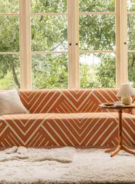 伊缦琪能韵桌布多功沙发巾巾几何PUZ现约代盖简厚实双面可用工厂