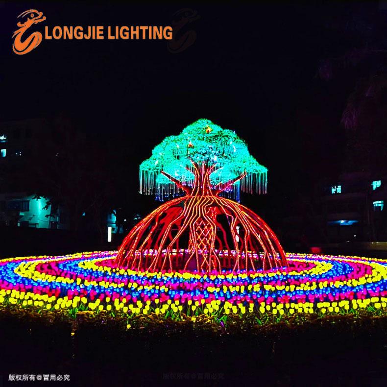 6米宽6.8米订制互动生命树灯光节灯光秀灯展造型灯
