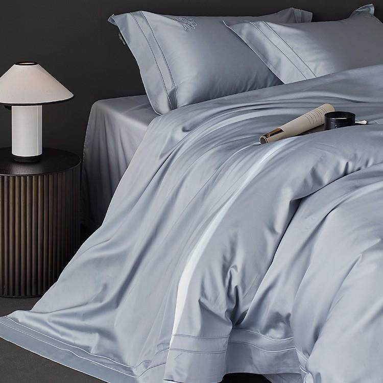 轻奢风高档纯色简约100支长绒棉四件套纯棉贡缎床上被套全棉床品