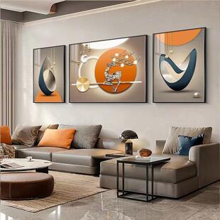 美克美家官方旗舰店轻奢沙发背景墙挂画高档大气墙画三联画现代简
