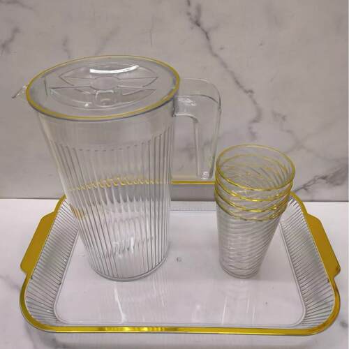 A five-piece cold water set, including 1 pitcher and 4 cups.
