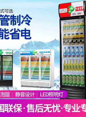 商用啤酒柜单双门保鲜冷藏饮料柜超市冷饮柜餐厅冰柜酒水展示柜