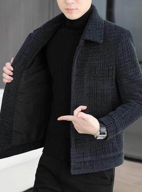 2025秋冬新款夹克男式翻领韩式棉短毛外衣两件棉外衣1222e