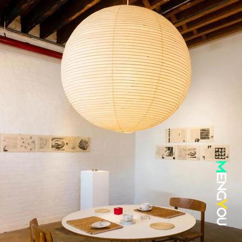 日式侘寂风野口勇吊灯宣纸圆球灯笼中古复古茶室客厅餐厅卧室纸灯