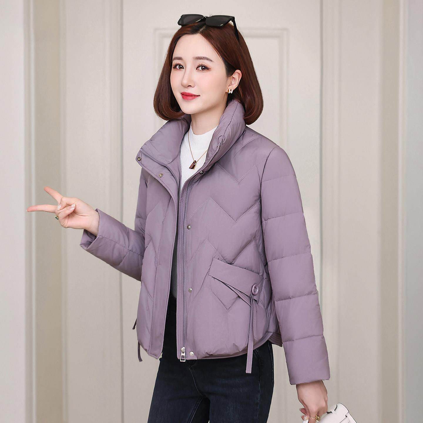梵薇兰妈妈短款羽绒服女2026冬季新款时尚休闲中老年立领鸭绒外套