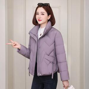 梵薇兰妈妈短款羽绒服女2026冬季新款时尚休闲中老年立领鸭绒外套