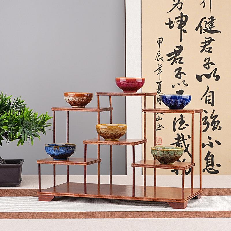 实木花梨木小型博古架功夫茶具置物架茶壶茶杯玉器收纳摆件展示架