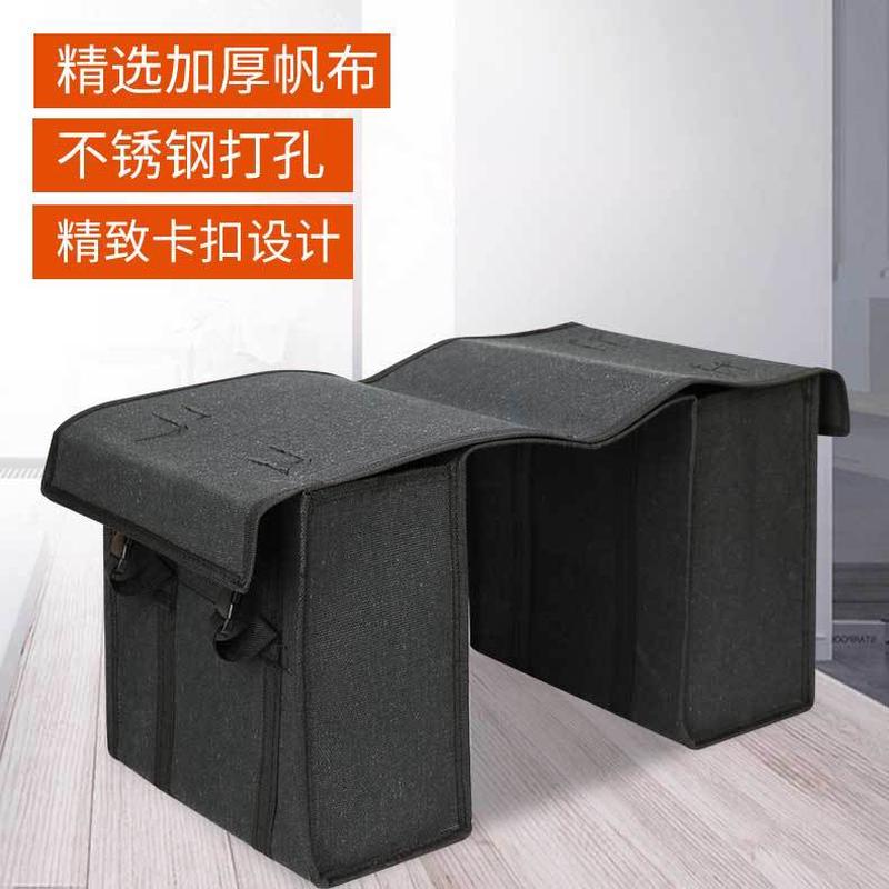 摩托车电动车戰術自行车机车侧边自行車魔术贴黑色摩托背包