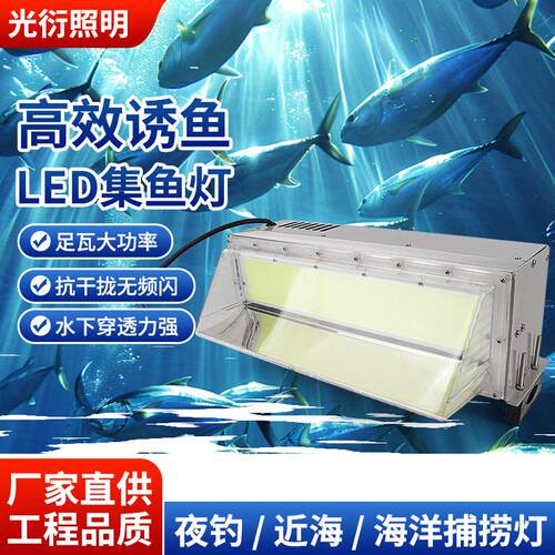 1000W方形集渔灯红光绿光黄光蓝光效诱鱼灯LED集鱼灯夜钓捕捞灯