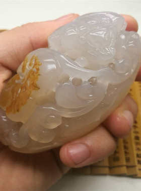 件手工玉髓天然雕刻天然玛瑙原色件巴西红玛瑙手把手把