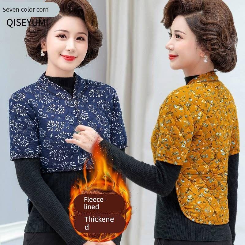 护肩颈椎坎肩睡觉冬季保暖肩周炎加绒加厚防寒坎肩中老年女小棉衣