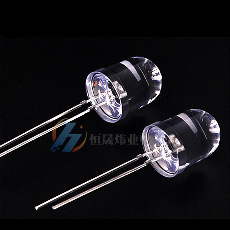 F10/10mm白发紫长脚紫光验钞固化灭蚊紫灯LED灯珠发光二极管