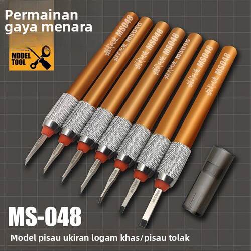 模式玩造MS048 高达军事模型 细节改造 精密刻线 金属雕刻刀/推刀