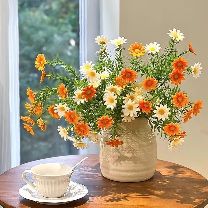小雏菊彷真花客厅摆设餐桌花玄关装饰花束绢花艺摆件假花拍照道具