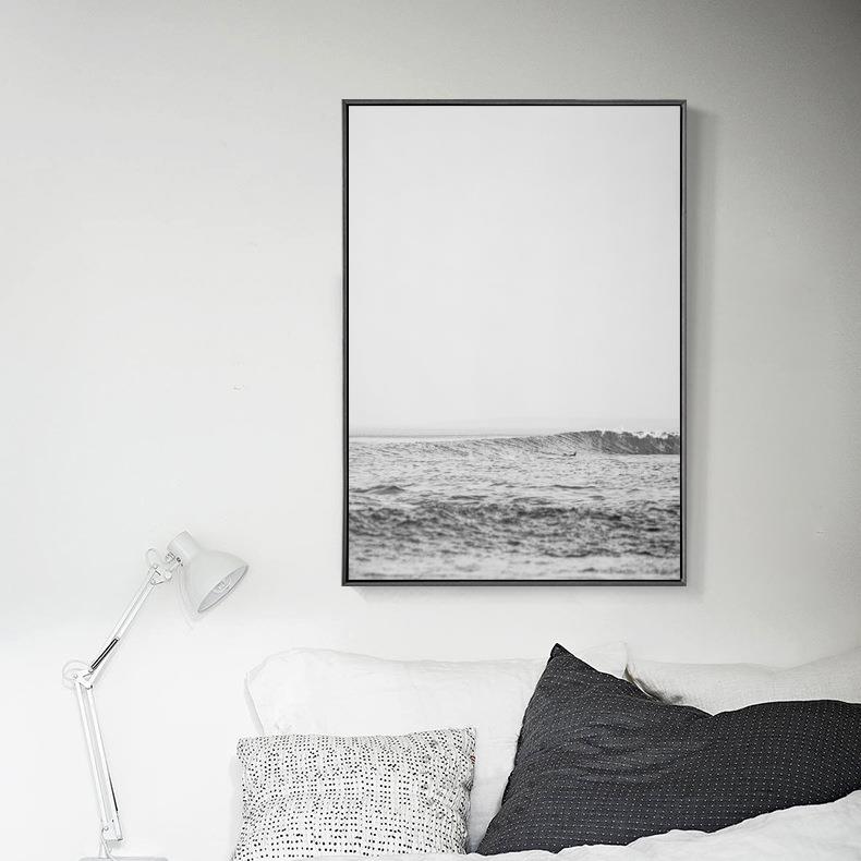 北欧风景挂画肖邦手稿大海装饰画琴谱画音符现代简约客厅壁画